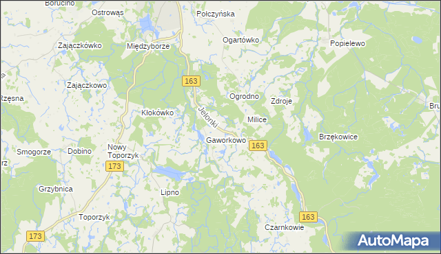 mapa Jelonki gmina Połczyn-Zdrój, Jelonki gmina Połczyn-Zdrój na mapie Targeo