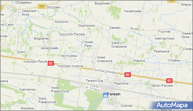 mapa Nowe Gnatowice, Nowe Gnatowice na mapie Targeo