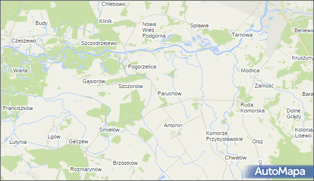 mapa Paruchów, Paruchów na mapie Targeo