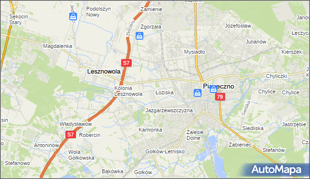 mapa Łoziska, Łoziska na mapie Targeo