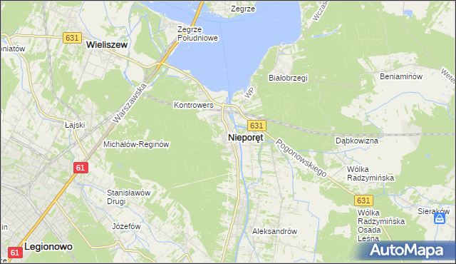 mapa Nieporęt, Nieporęt na mapie Targeo