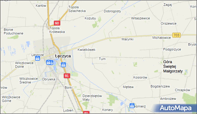 mapa Tum, Tum na mapie Targeo