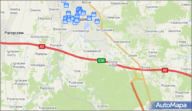 mapa Wiktorów gmina Zgierz, Wiktorów gmina Zgierz na mapie Targeo