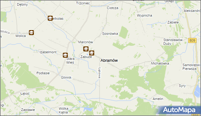 mapa Abramów powiat lubartowski, Abramów powiat lubartowski na mapie Targeo
