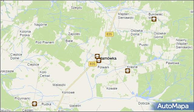 mapa Adamówka powiat przeworski, Adamówka powiat przeworski na mapie Targeo