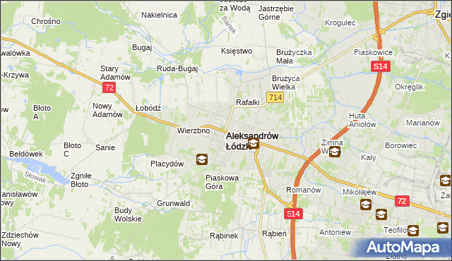 mapa Aleksandrów Łódzki, Aleksandrów Łódzki na mapie Targeo