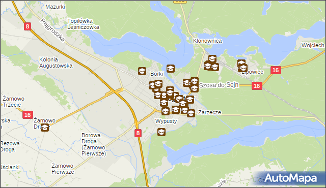 mapa Augustów, Augustów na mapie Targeo