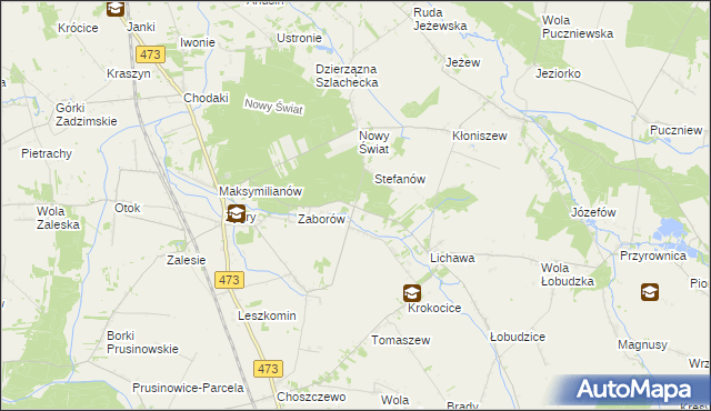 mapa Bąki gmina Zadzim, Bąki gmina Zadzim na mapie Targeo