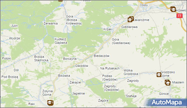 mapa Biedaczów, Biedaczów na mapie Targeo