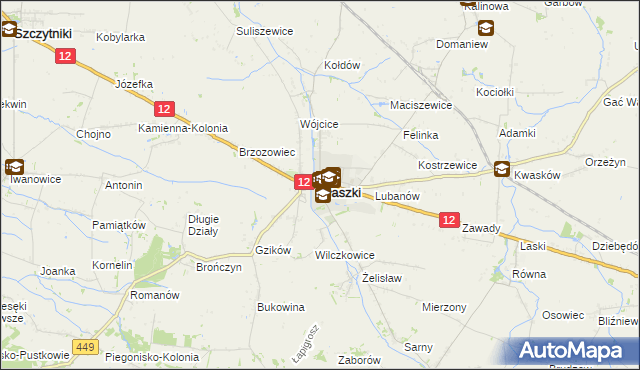 mapa Błaszki, Błaszki na mapie Targeo