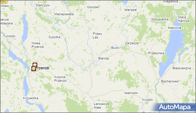 mapa Blenda, Blenda na mapie Targeo