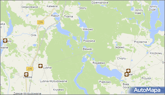 mapa Blewiec, Blewiec na mapie Targeo