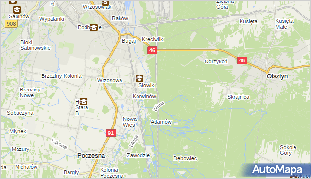 mapa Bloki Kolejowe, Bloki Kolejowe na mapie Targeo
