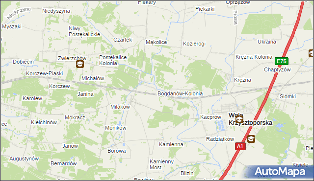 mapa Bogdanów-Kolonia, Bogdanów-Kolonia na mapie Targeo