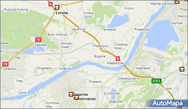 mapa Bogoria gmina Łoniów, Bogoria gmina Łoniów na mapie Targeo