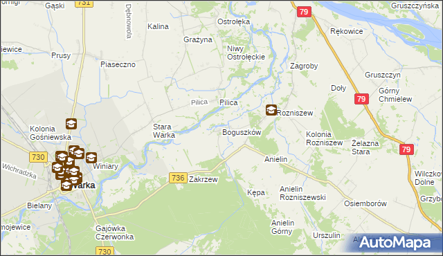 mapa Boguszków, Boguszków na mapie Targeo