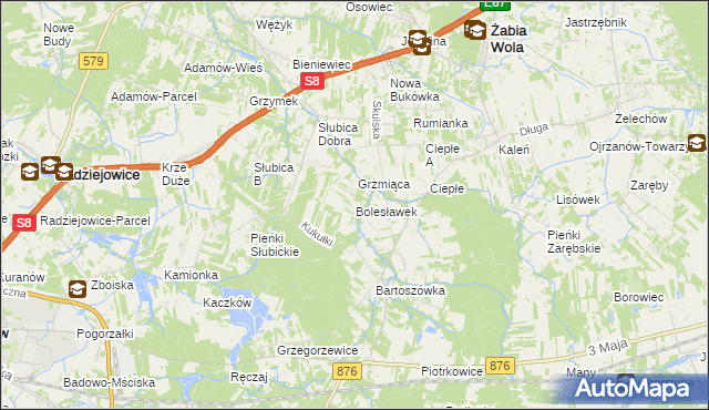 mapa Bolesławek, Bolesławek na mapie Targeo