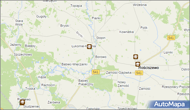 mapa Borowo gmina Rościszewo, Borowo gmina Rościszewo na mapie Targeo