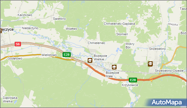 mapa Bożepole Wielkie, Bożepole Wielkie na mapie Targeo