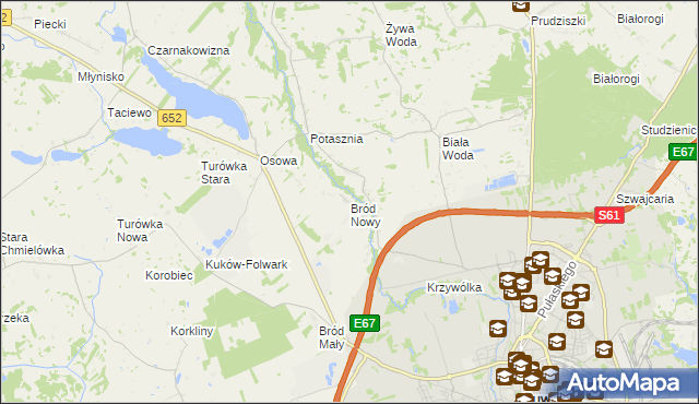mapa Bród Nowy, Bród Nowy na mapie Targeo