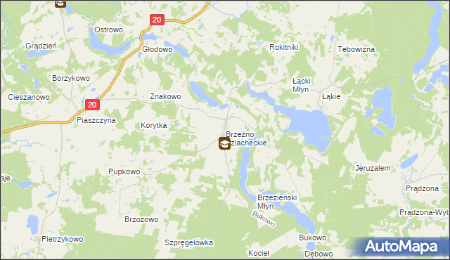 mapa Brzeźno Szlacheckie, Brzeźno Szlacheckie na mapie Targeo