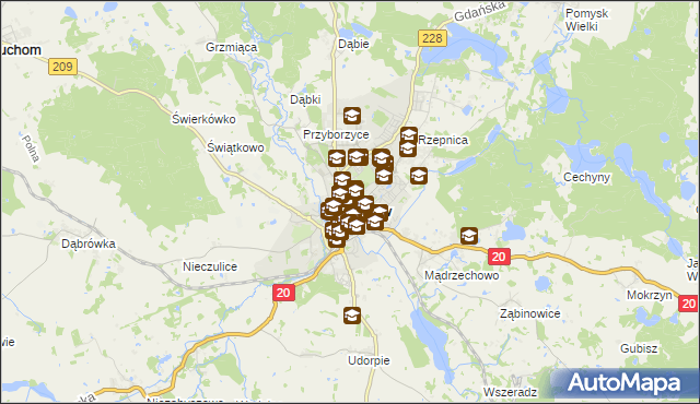 mapa Bytów, Bytów na mapie Targeo