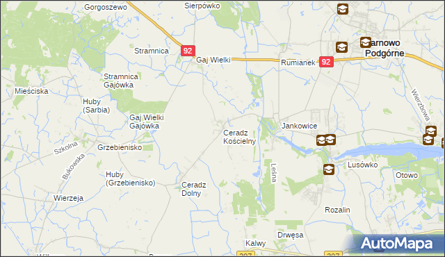 mapa Ceradz Kościelny, Ceradz Kościelny na mapie Targeo