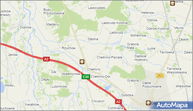 mapa Chełmno-Parcele, Chełmno-Parcele na mapie Targeo