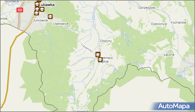mapa Chełmsko Śląskie, Chełmsko Śląskie na mapie Targeo