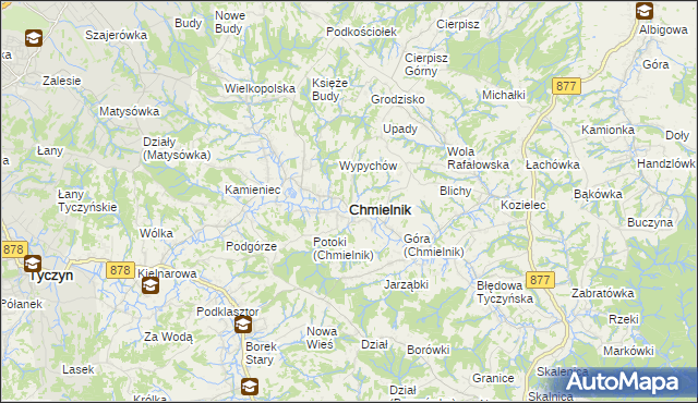 mapa Chmielnik powiat rzeszowski, Chmielnik powiat rzeszowski na mapie Targeo