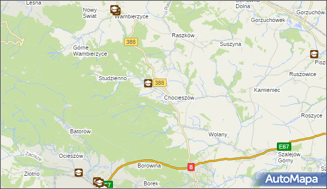 mapa Chocieszów, Chocieszów na mapie Targeo