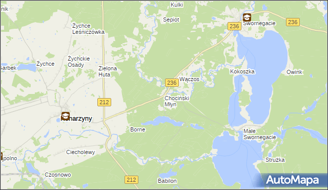 mapa Chociński Młyn, Chociński Młyn na mapie Targeo