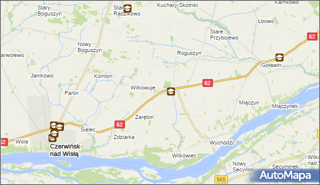 mapa Chociszewo gmina Czerwińsk nad Wisłą, Chociszewo gmina Czerwińsk nad Wisłą na mapie Targeo
