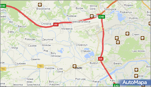 mapa Cholerzyn, Cholerzyn na mapie Targeo