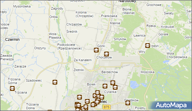 mapa Chorzelów, Chorzelów na mapie Targeo