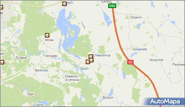 mapa Chwarstnica, Chwarstnica na mapie Targeo