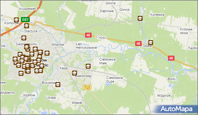 mapa Ciebłowice Małe, Ciebłowice Małe na mapie Targeo