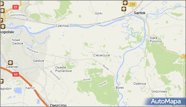 mapa Ciecierzyce, Ciecierzyce na mapie Targeo