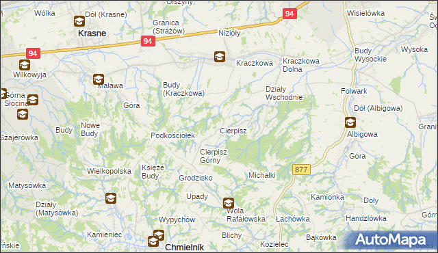 mapa Cierpisz gmina Łańcut, Cierpisz gmina Łańcut na mapie Targeo