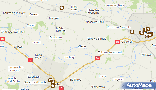 mapa Cieśle gmina Drobin, Cieśle gmina Drobin na mapie Targeo