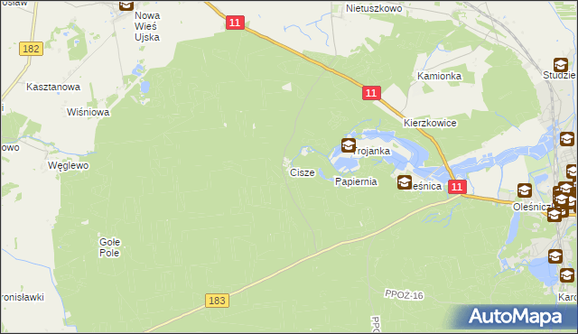 mapa Cisze, Cisze na mapie Targeo