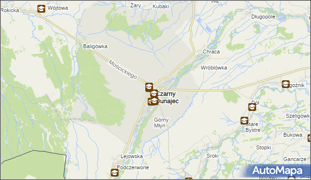 mapa Czarny Dunajec, Czarny Dunajec na mapie Targeo