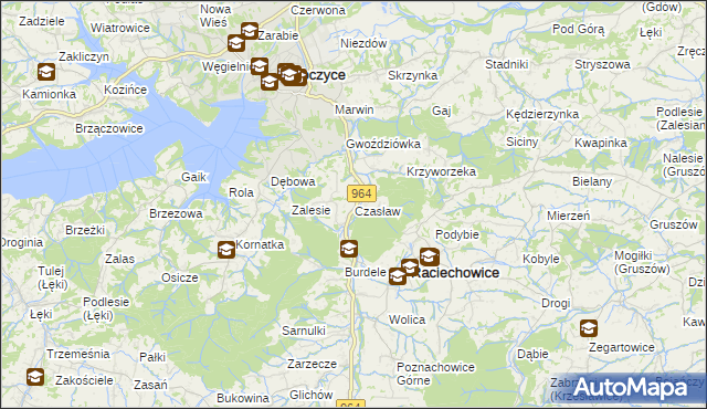 mapa Czasław gmina Raciechowice, Czasław gmina Raciechowice na mapie Targeo