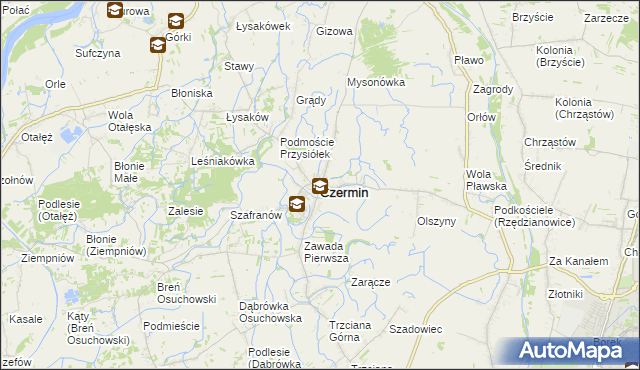 mapa Czermin powiat mielecki, Czermin powiat mielecki na mapie Targeo