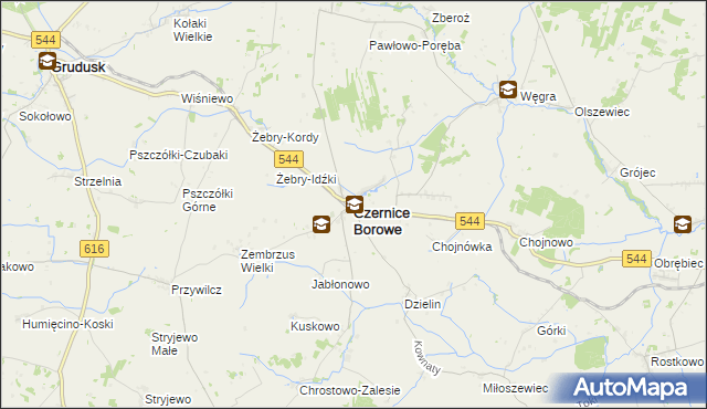 mapa Czernice Borowe, Czernice Borowe na mapie Targeo