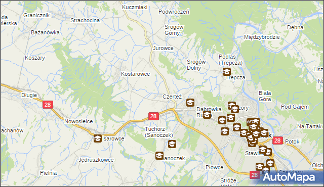 mapa Czerteż, Czerteż na mapie Targeo