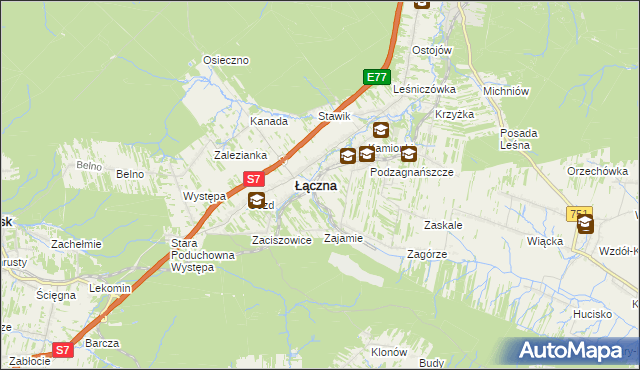 mapa Czerwona Górka gmina Łączna, Czerwona Górka gmina Łączna na mapie Targeo