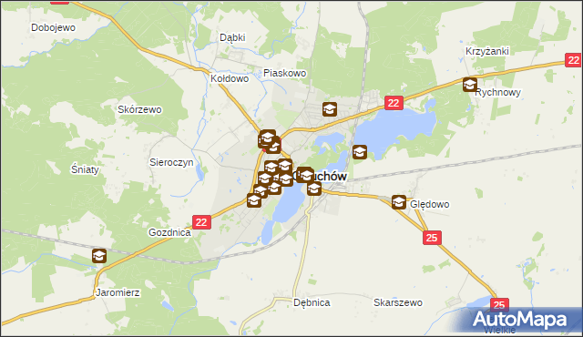 mapa Człuchów, Człuchów na mapie Targeo