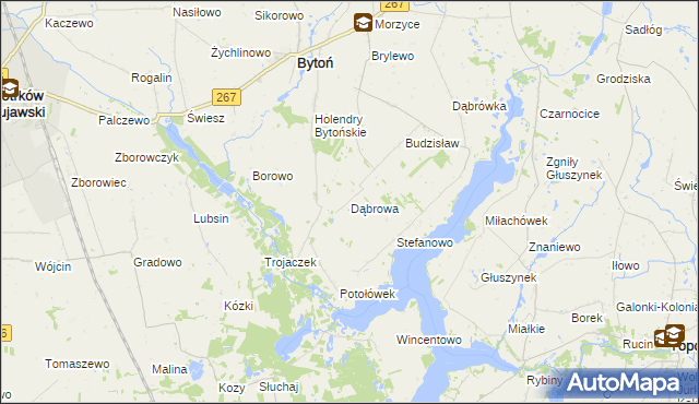 mapa Dąbrowa gmina Bytoń, Dąbrowa gmina Bytoń na mapie Targeo