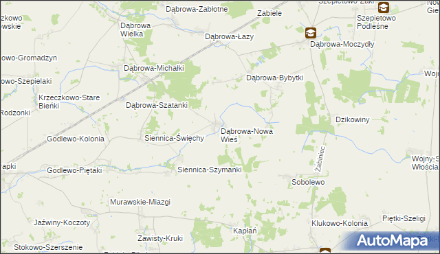 mapa Dąbrowa-Nowa Wieś, Dąbrowa-Nowa Wieś na mapie Targeo